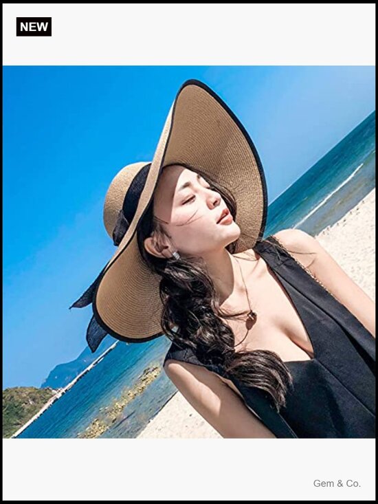 Wide Brim Foldable Straw Sun Hat UPF 50+ main image 7